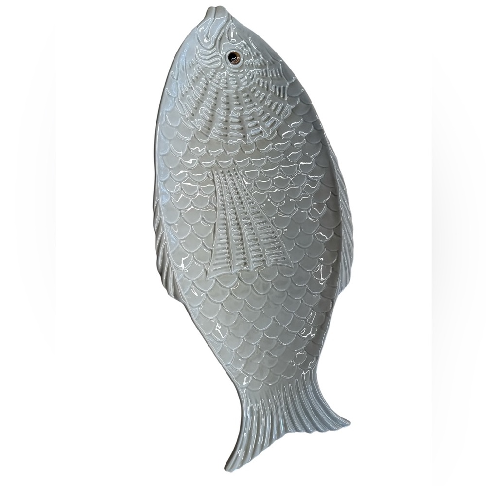 Vintage Fitz and Floyd Fish Shaped Ceramic Platter Japan original box NEW